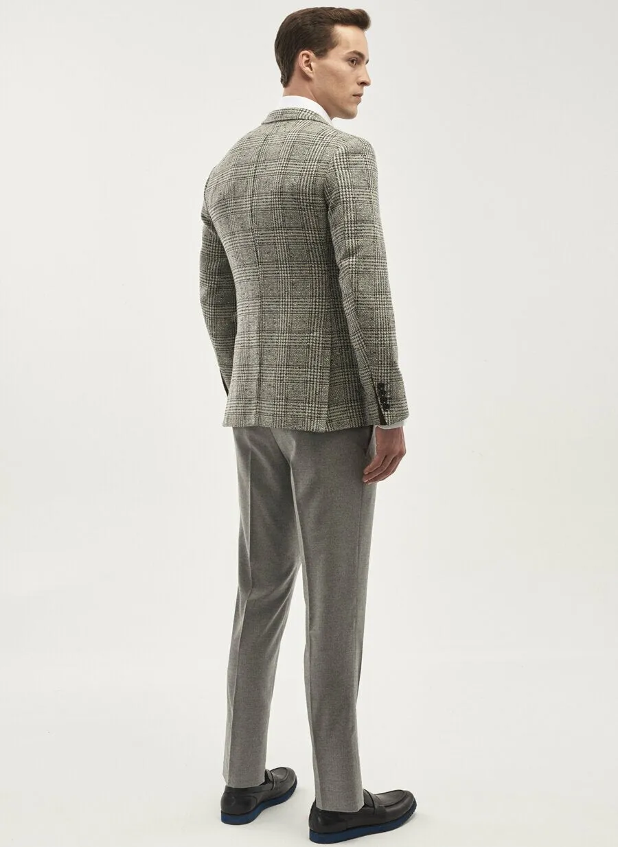 16867 Beige-Brown Slim Fit Jacket