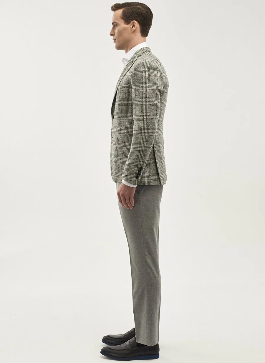 16867 Beige-Brown Slim Fit Jacket
