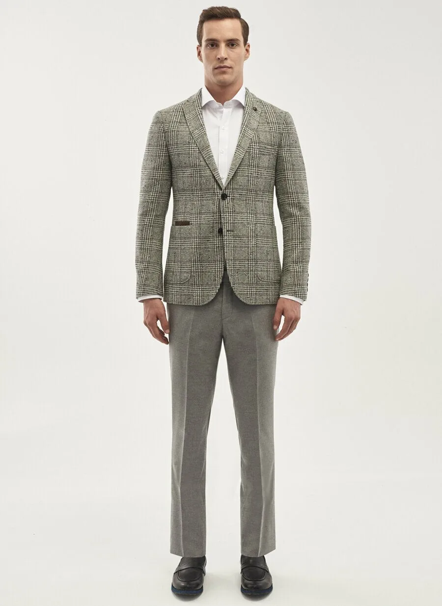 16867 Beige-Brown Slim Fit Jacket