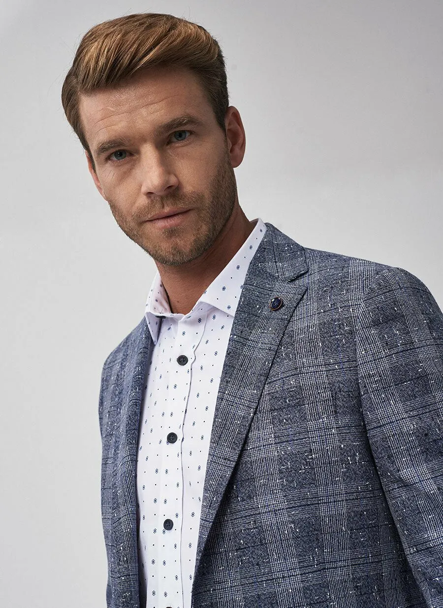 16869 Navy Blue Slim Fit Jacket