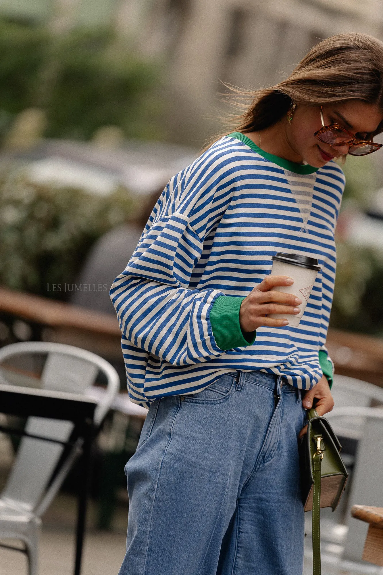 Anaïs striped sweater blue/green