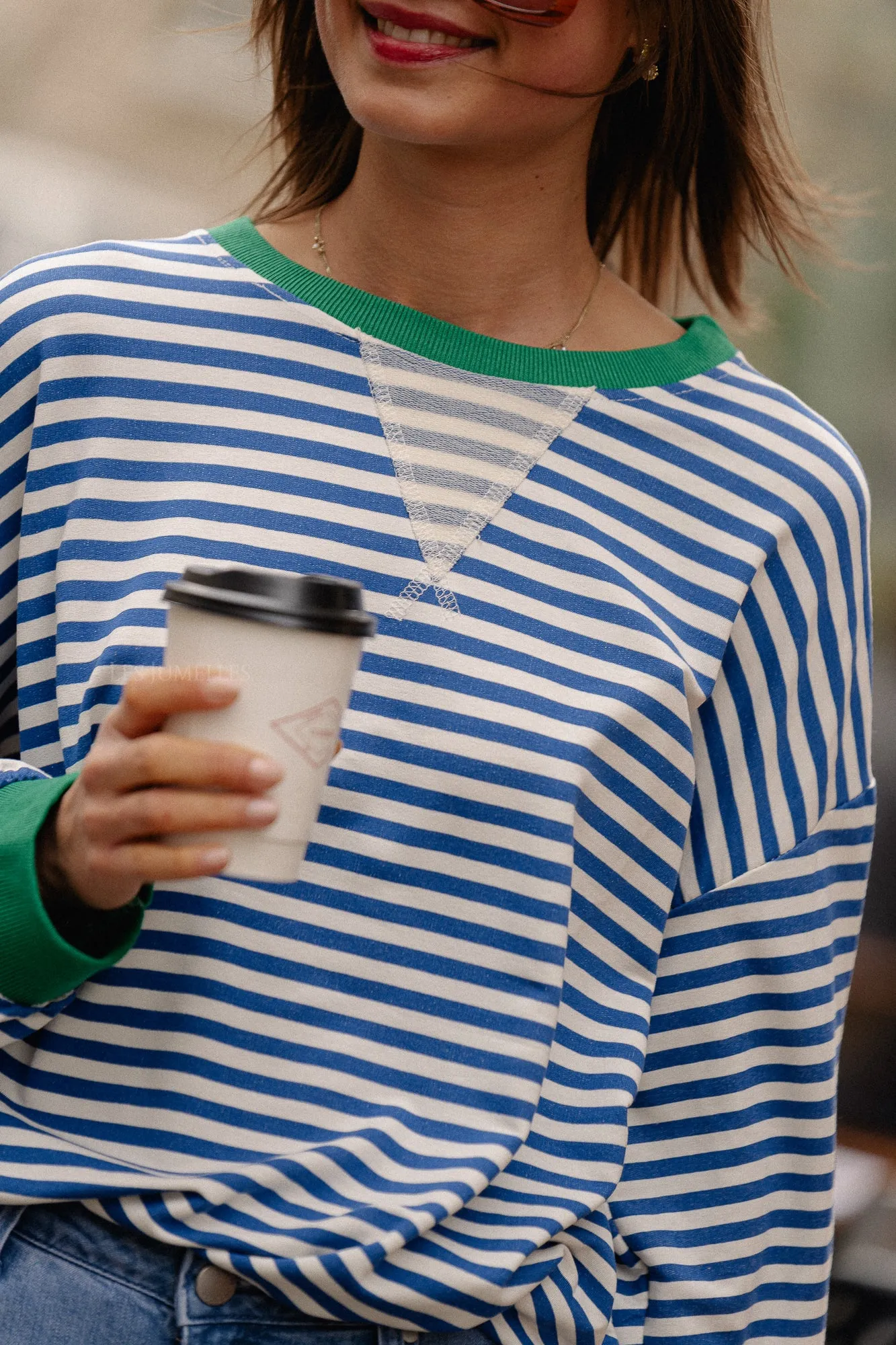 Anaïs striped sweater blue/green