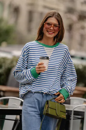 Anaïs striped sweater blue/green