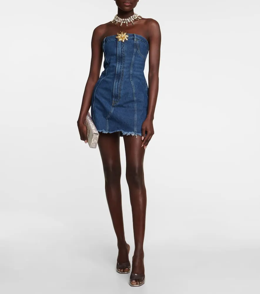Area Mussel Flower denim minidress