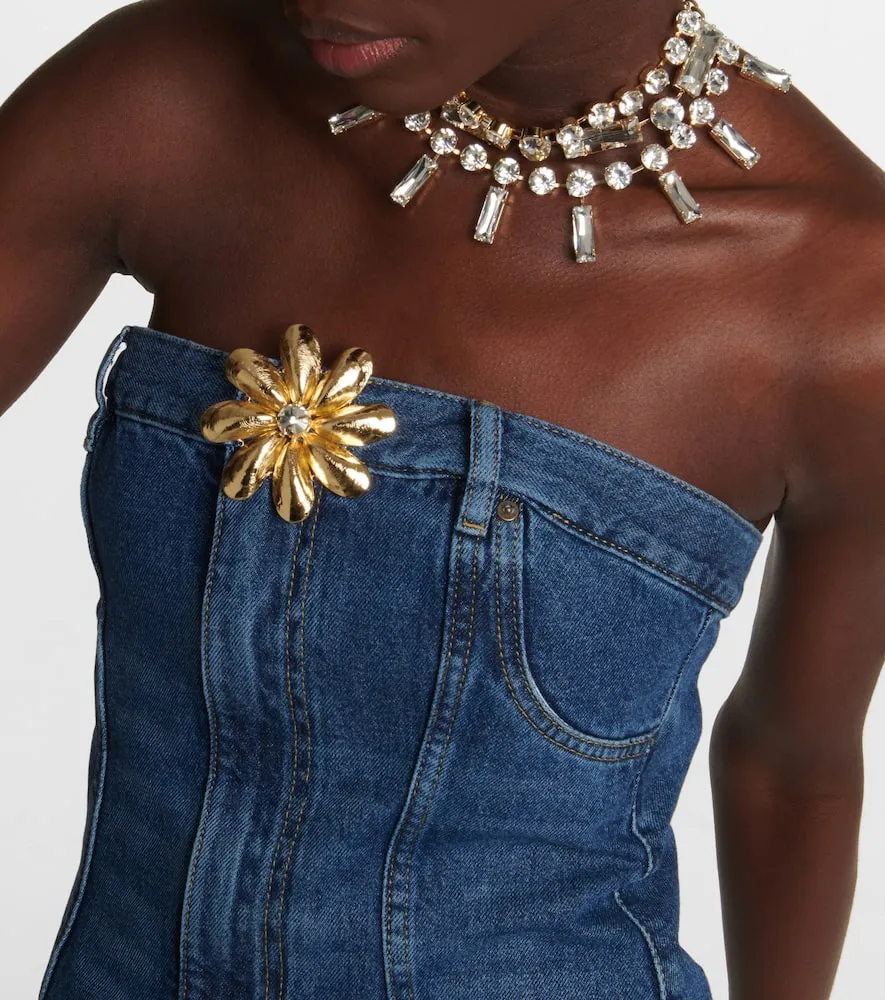 Area Mussel Flower denim minidress