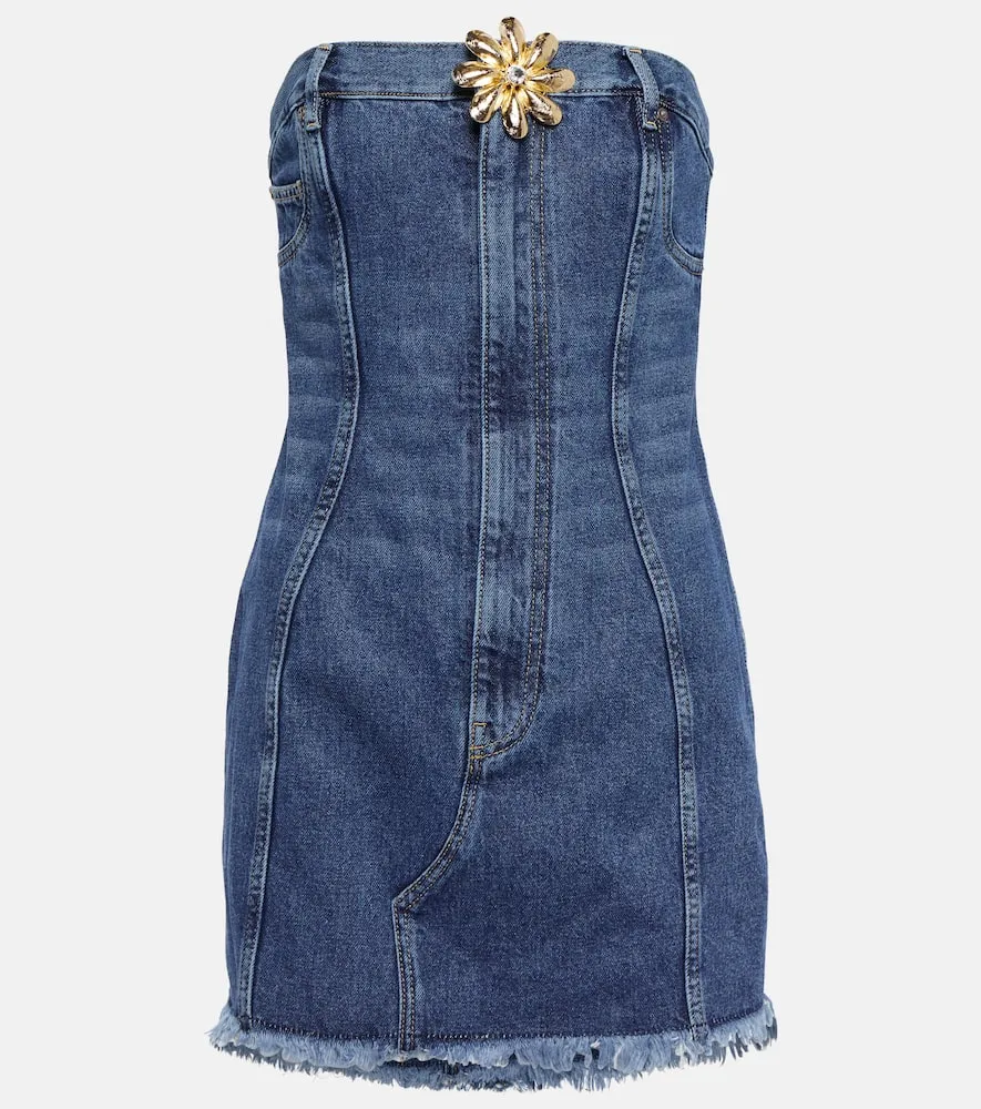 Area Mussel Flower denim minidress
