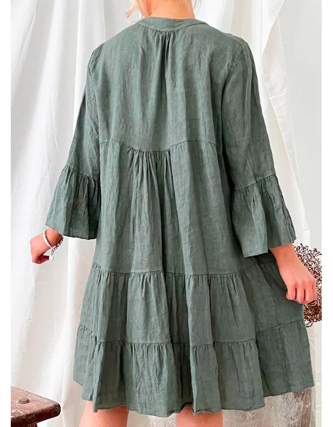Ashley Linen Dress Khaki