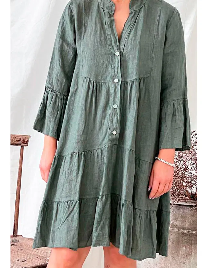 Ashley Linen Dress Khaki