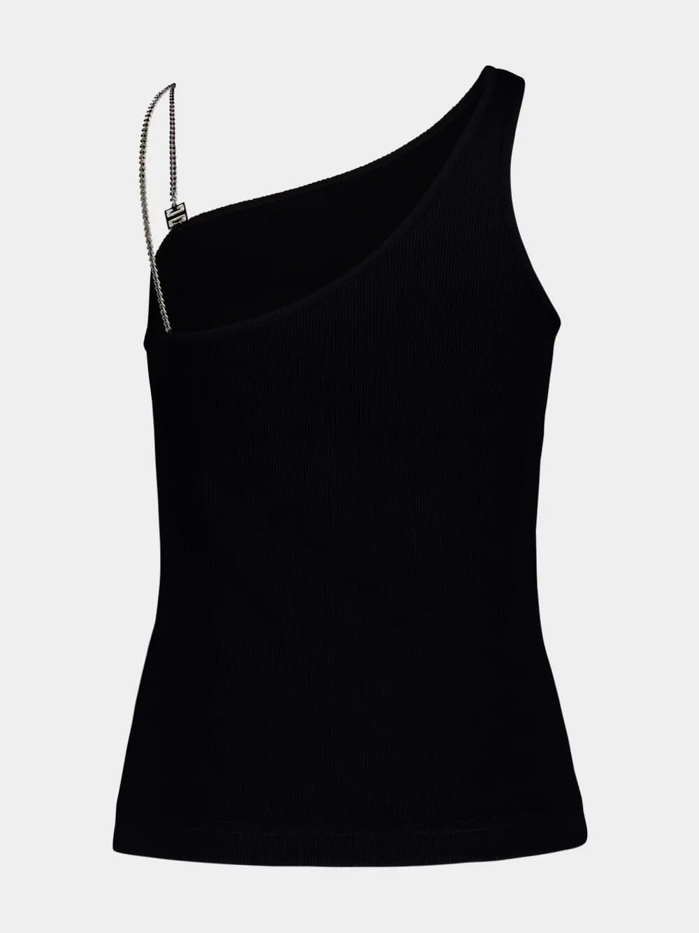 Asymmetric Chain Detail Black Top