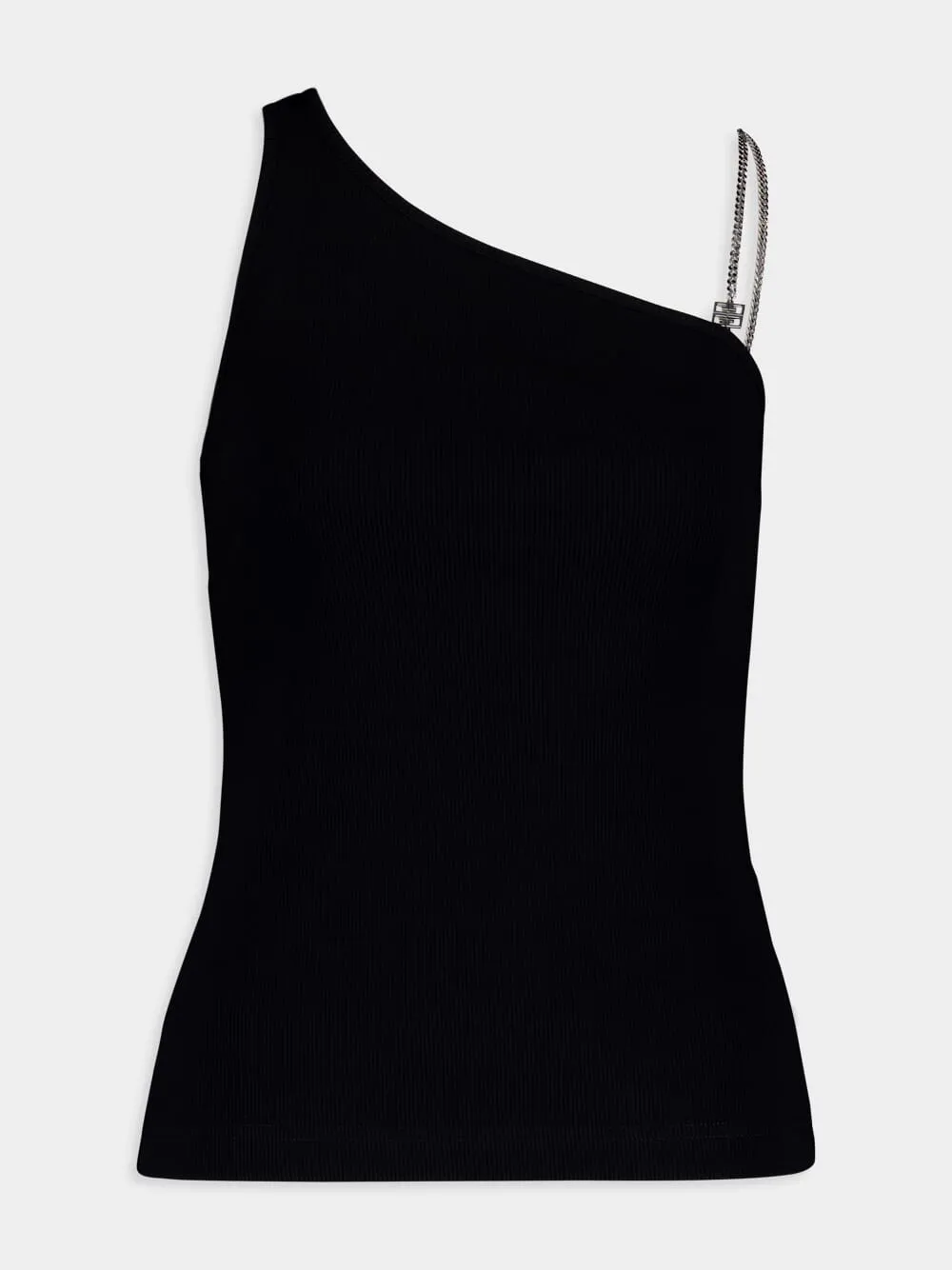 Asymmetric Chain Detail Black Top
