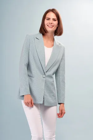 Bennett Blue Turquoise Woven Blazer with Allover Sparkling Rhinestones - Insight New York Style BCJ9076WPRA