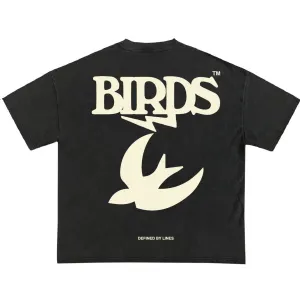 Birds "Day Of The Eagle" Stone Oversized Industrial S/S T-Shirt