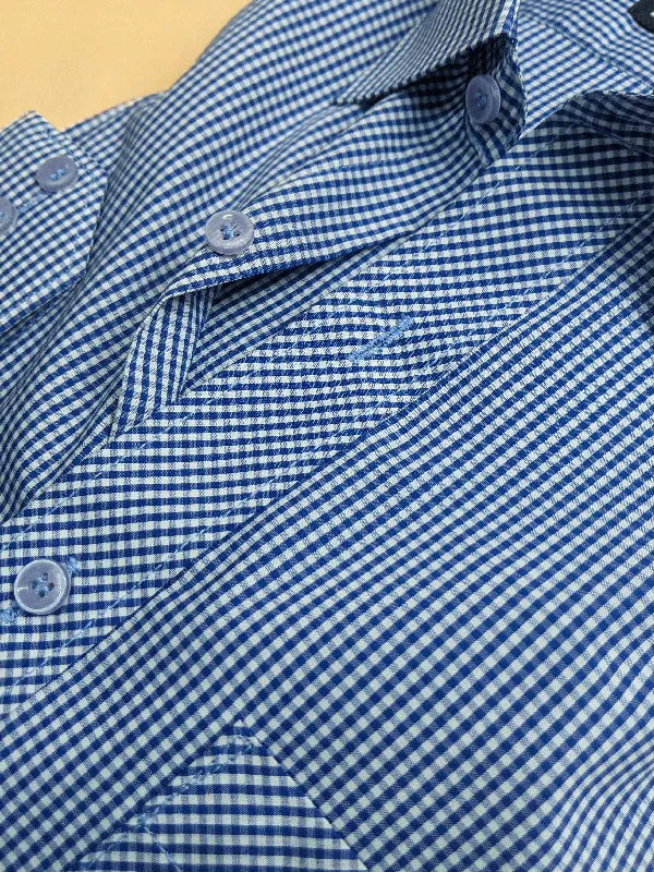 Blue Checks Formal Dress Shirt For Men MFS87