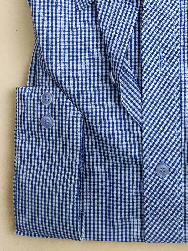 Blue Checks Formal Dress Shirt For Men MFS87