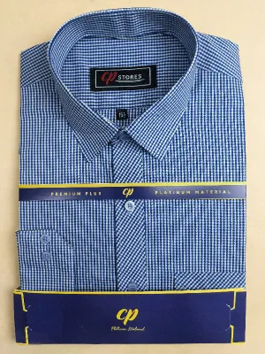 Blue Checks Formal Dress Shirt For Men MFS87