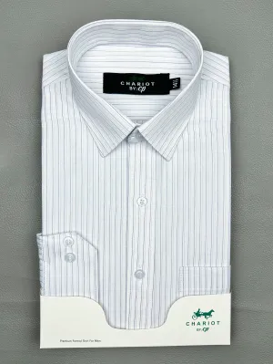 Blue Pencil Lines Formal Dress Shirt For Men MFS153