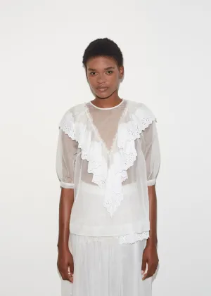 Broderie Trim Top