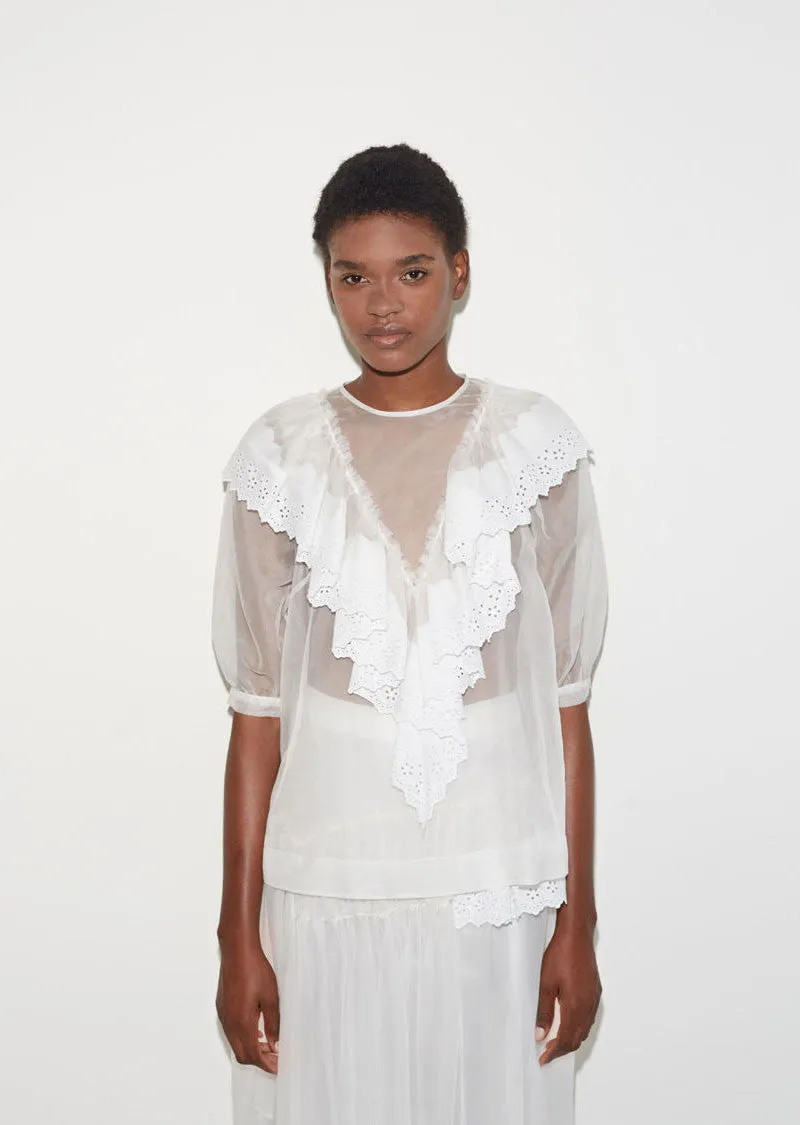 Broderie Trim Top