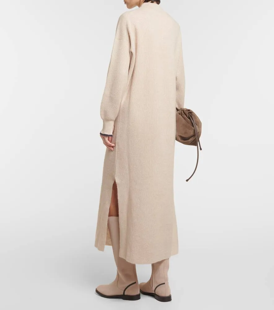 Brunello Cucinelli Alpaca and cotton midi dress