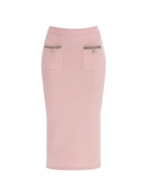 Brushed Knit Crystal Trim Skirt