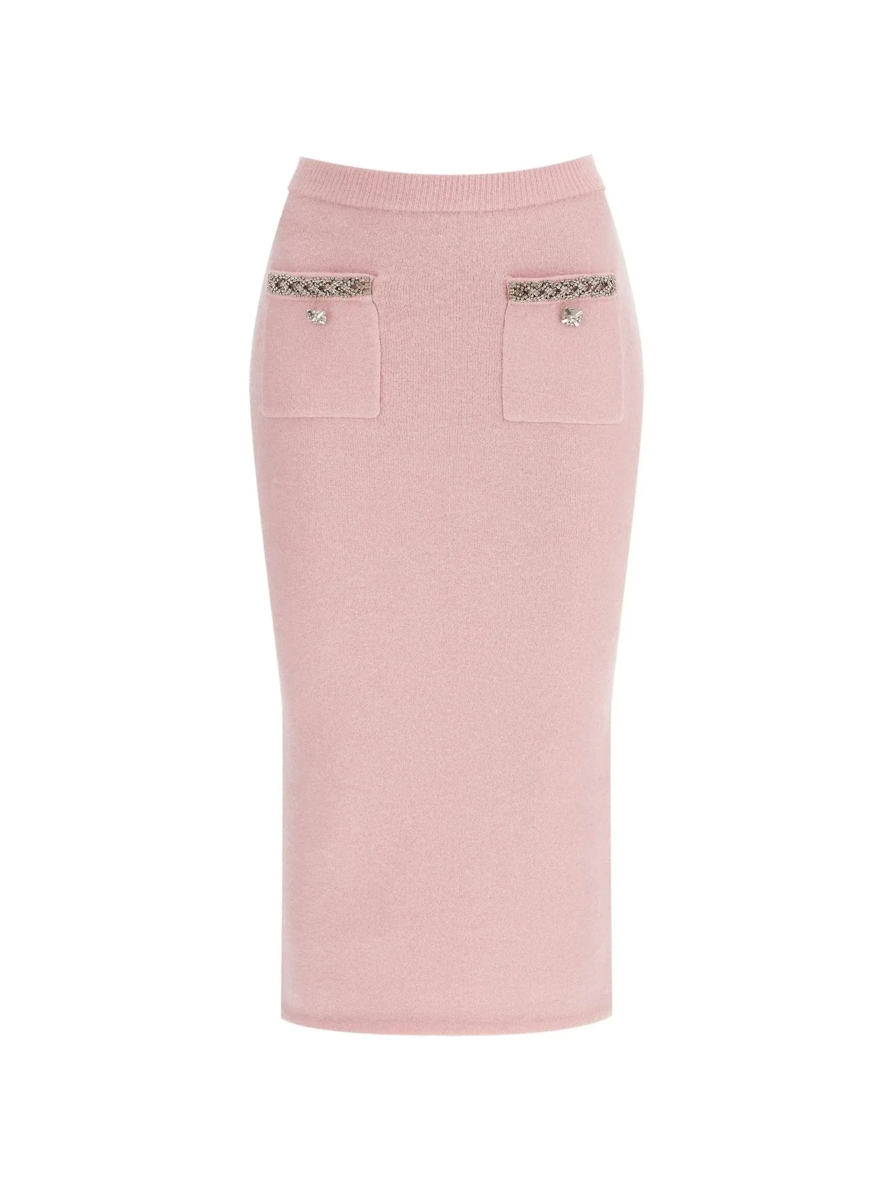 Brushed Knit Crystal Trim Skirt