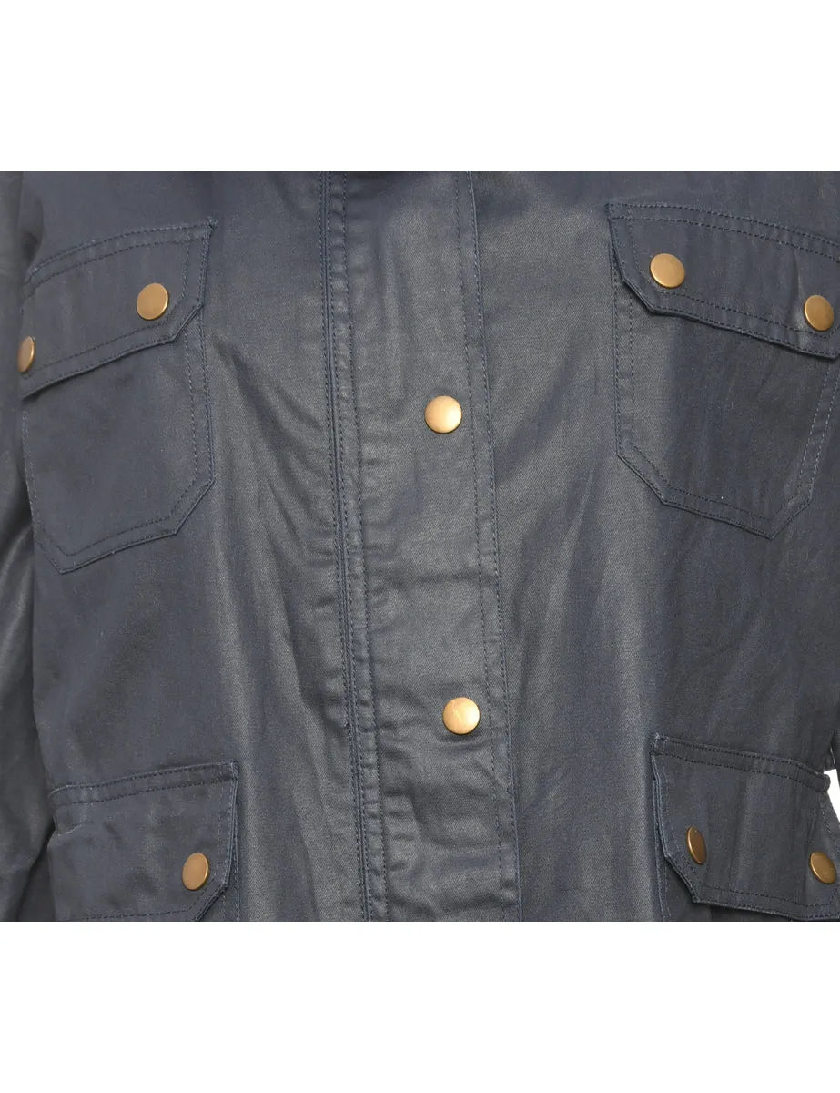 Button-Front Classic Navy Jacket - L