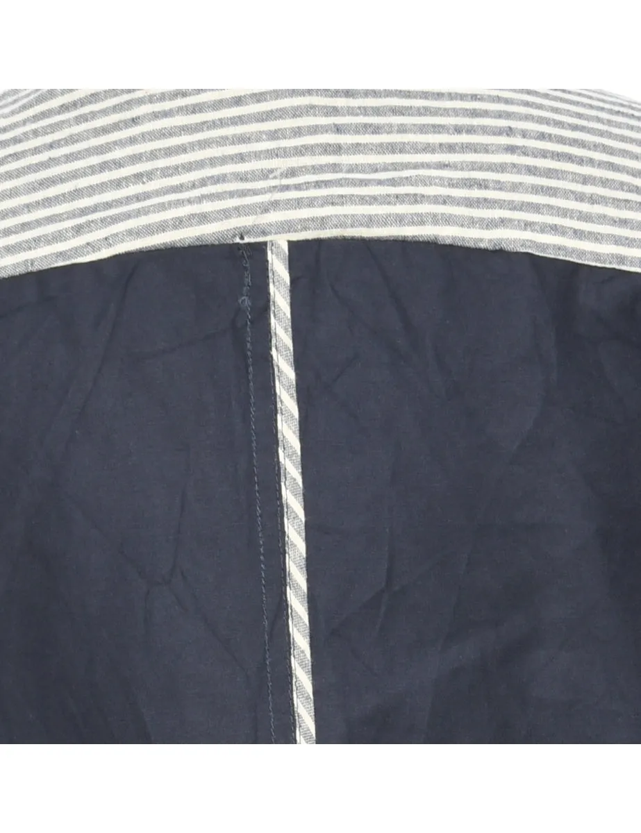 Button-Front Classic Navy Jacket - L