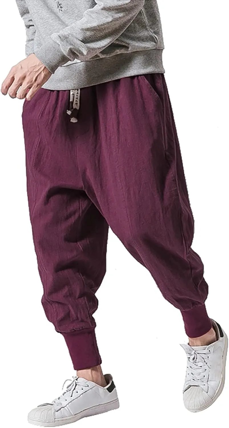 Cargo Pants for Men Relaxed Fit Pants Drawstring Sports Trousers Men's Casual Cargo Pants Loose Fit Jogger Sweatpants