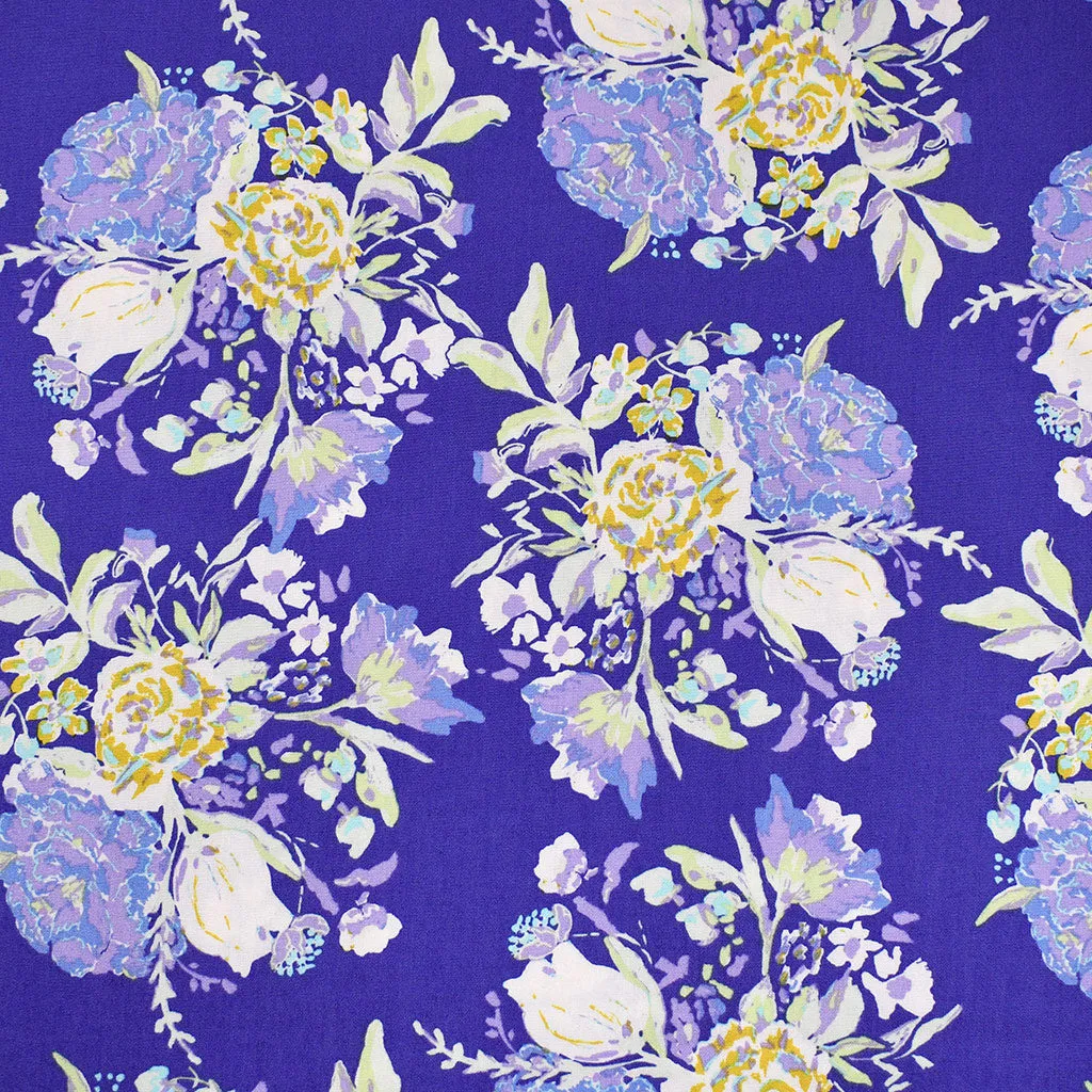 Charlotte Solarium Floral Premium Cotton Periwinkle