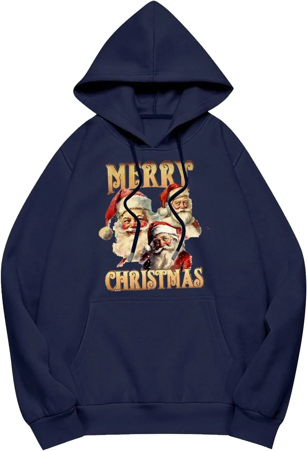 Christmas Oversized Hoodies For Women Trendy Winter Sweatshirts Drop Shoulder Drawstring Pullover Hoodie With Pocket
