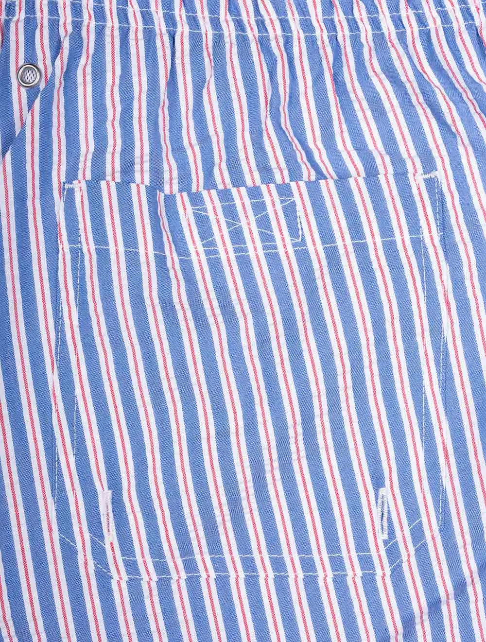 Classic Fit Seersucker Swim Shorts Lapis Blue