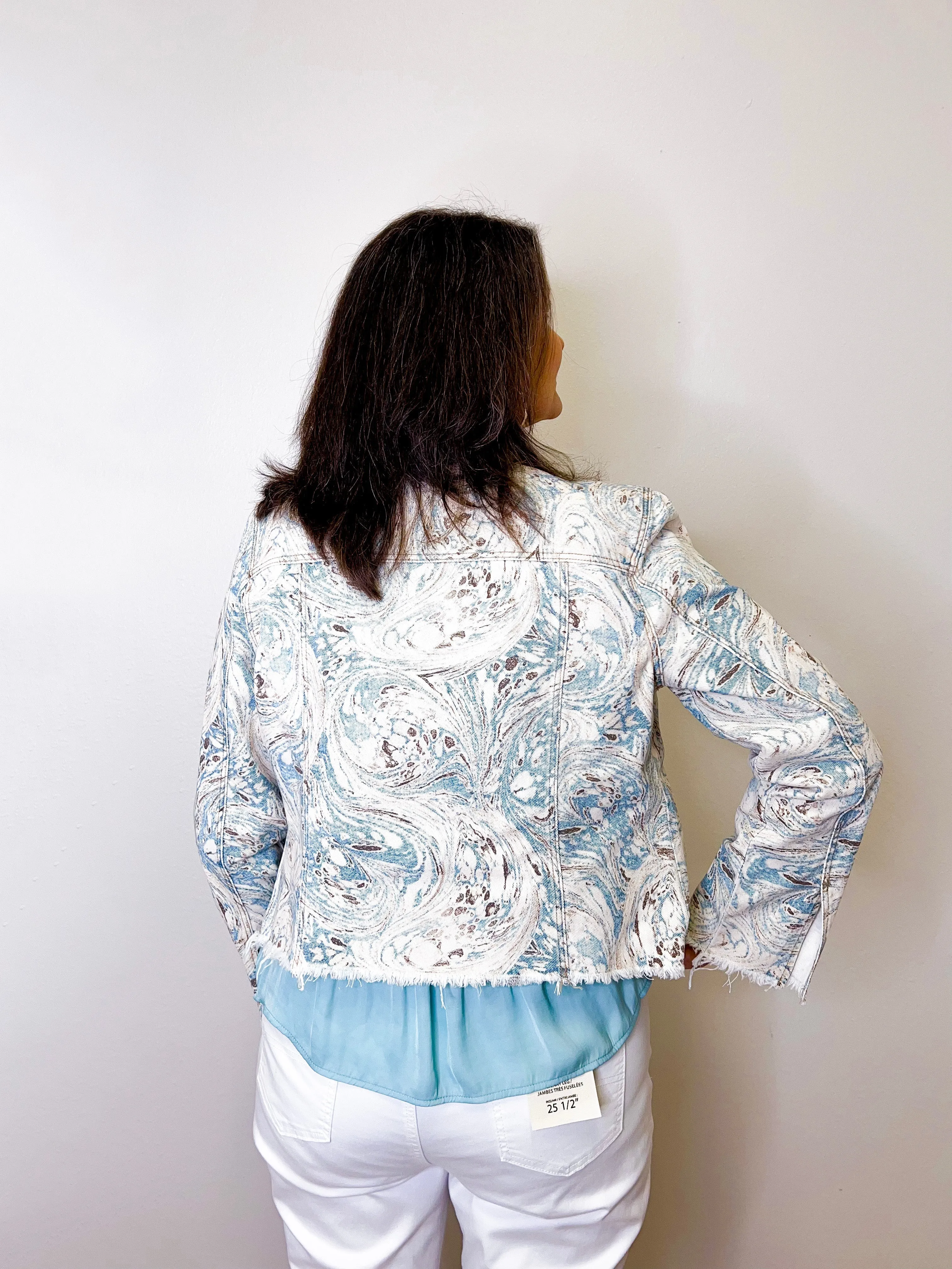 CLASSIC JEAN JACKET W/  FRAY HEM