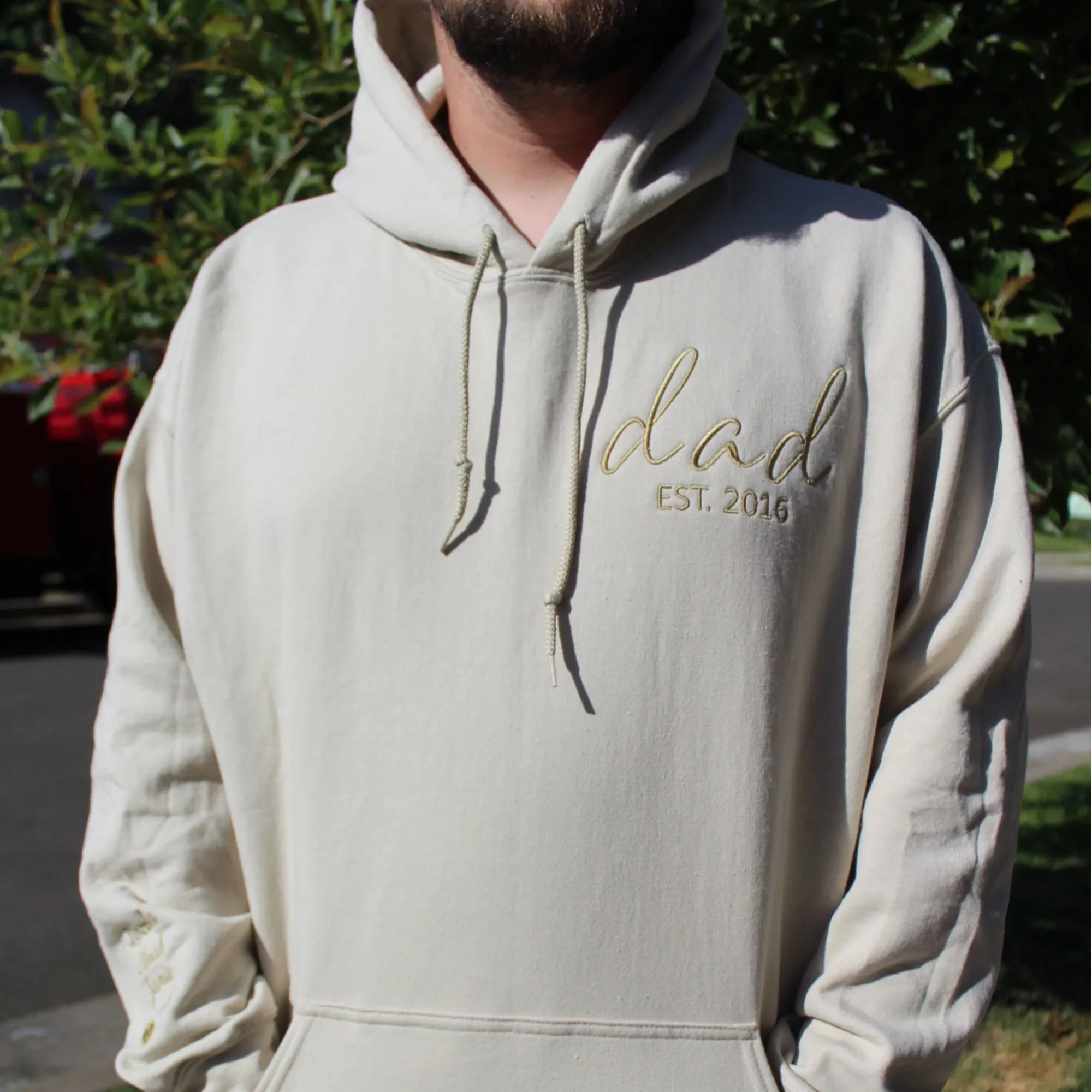 Custom Embroidered Papaw Sweatshirt with GrandKids Names on Sleeve, Personalized Gift for Papaw, New Papaw Father's Day Birthday Gift