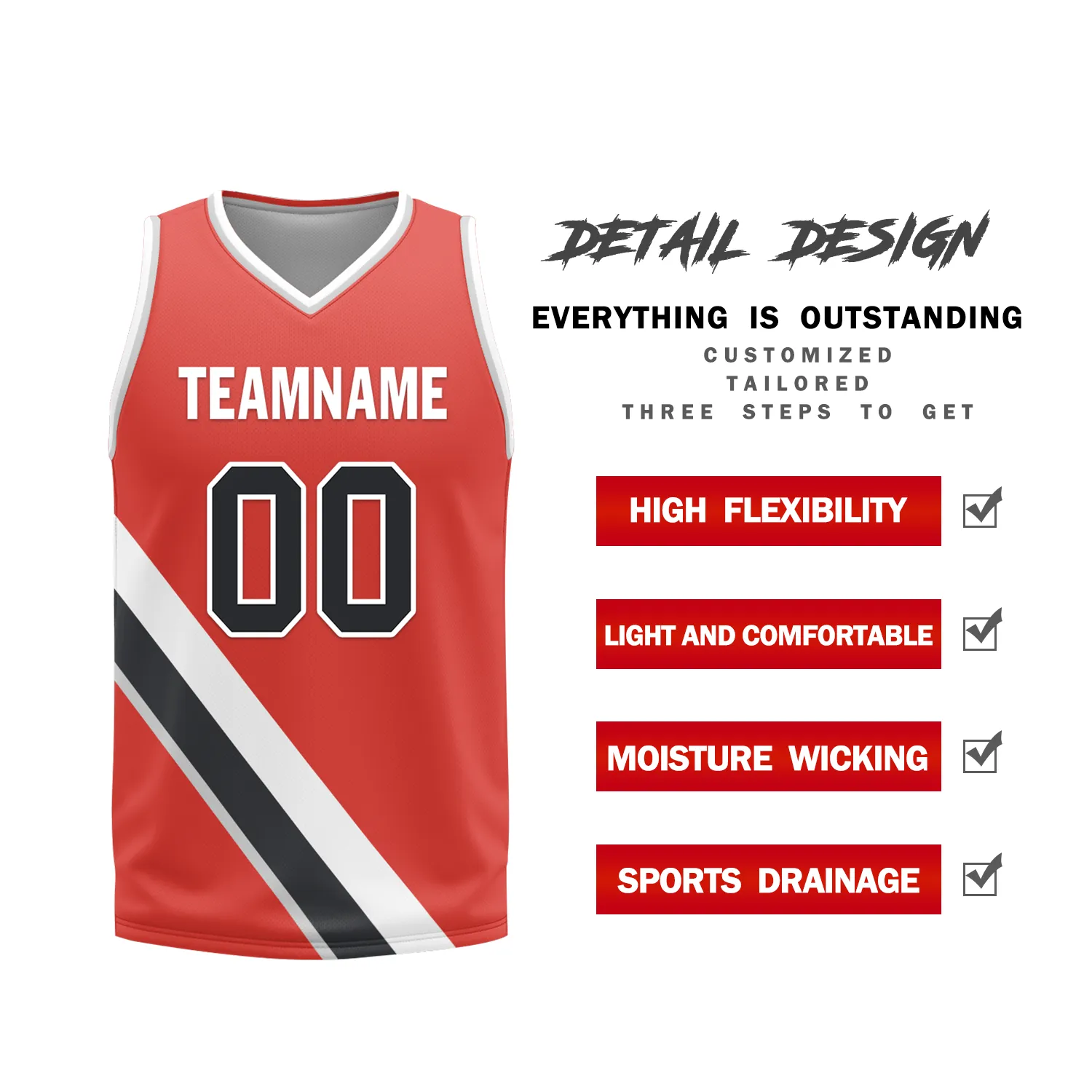 Custom White Red Classic Style Reversible Basketball Uniform Personalized COOLMAX BBJR-D017037