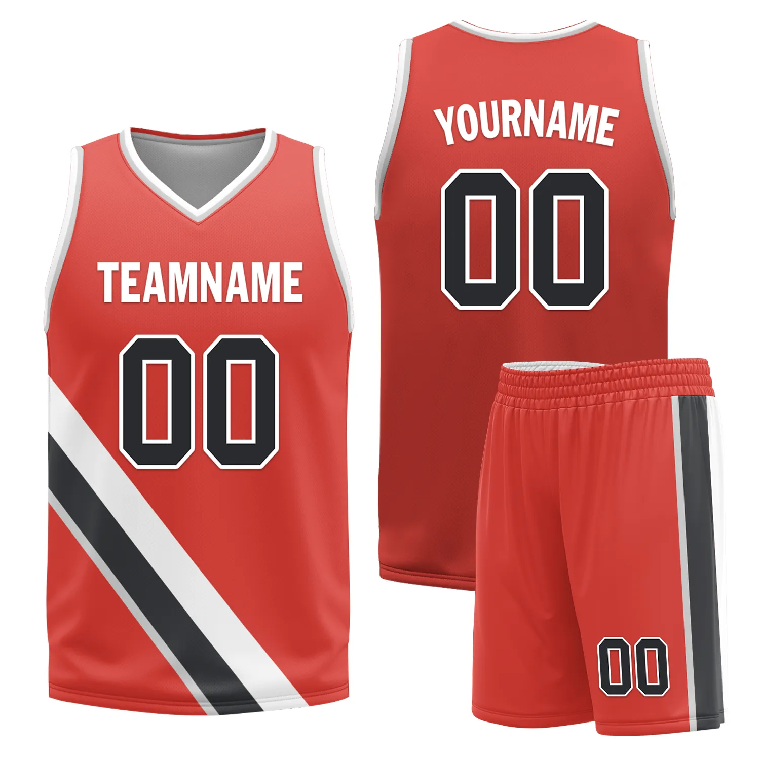 Custom White Red Classic Style Reversible Basketball Uniform Personalized COOLMAX BBJR-D017037