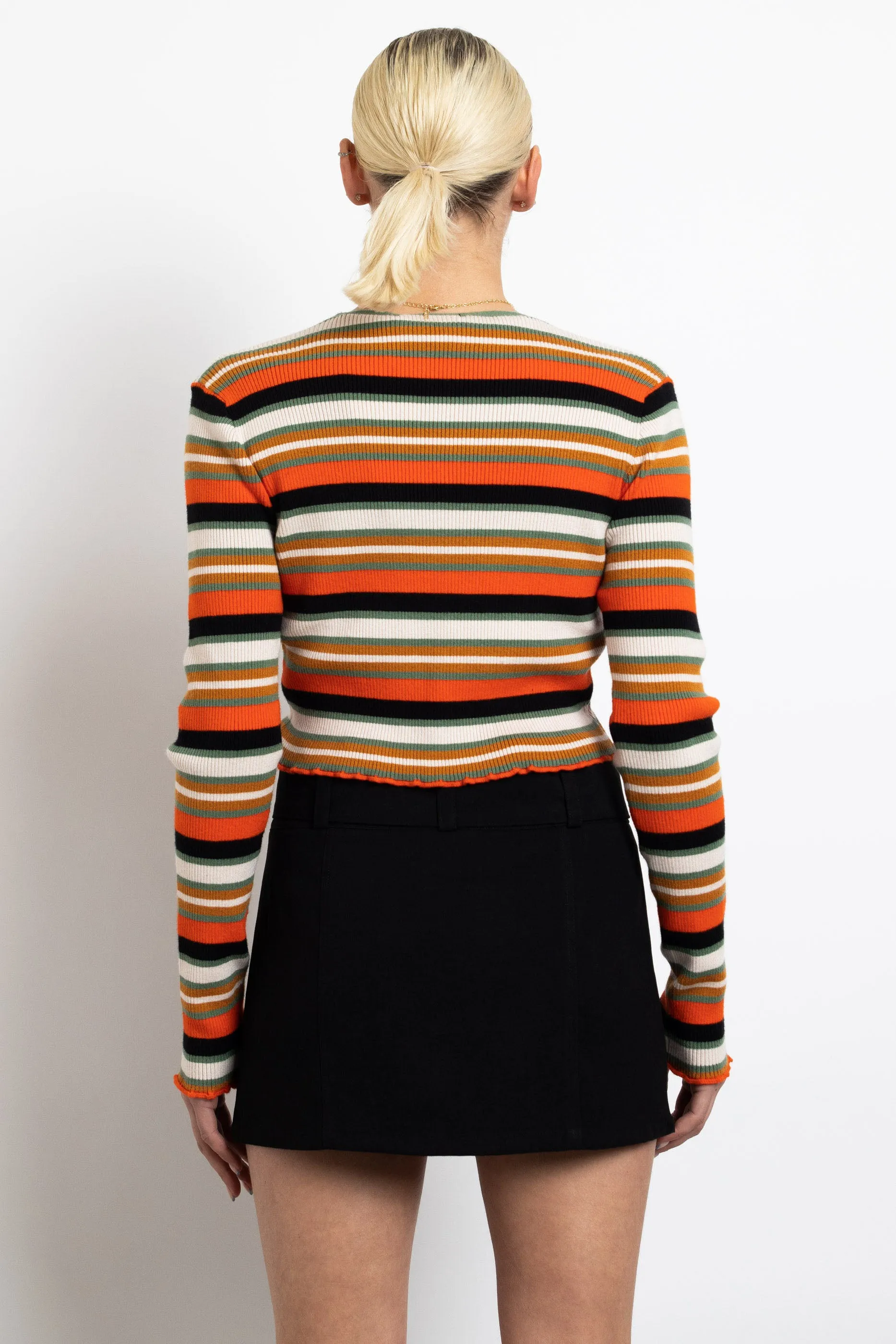 Daisy Street Stripe 90's Knit Cardigan
