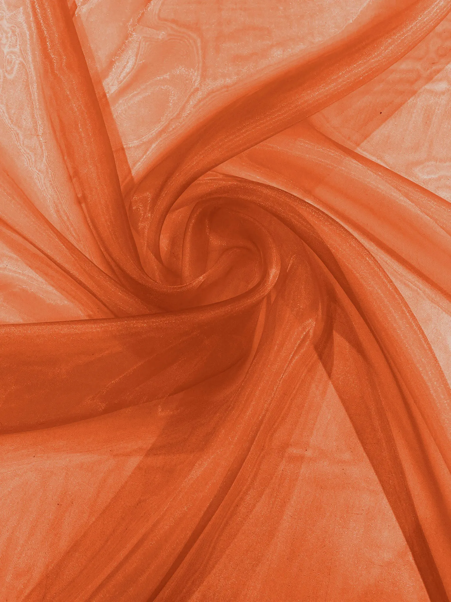 Dark Orange 58/60"Wide 100% Polyester Soft Light Weight, Sheer Crystal Organza Fabric Sold By The Yard