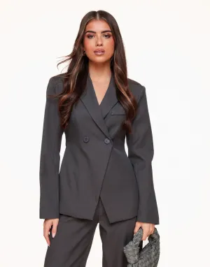 Donkergrijze Classic Getailleerde - Blazer
