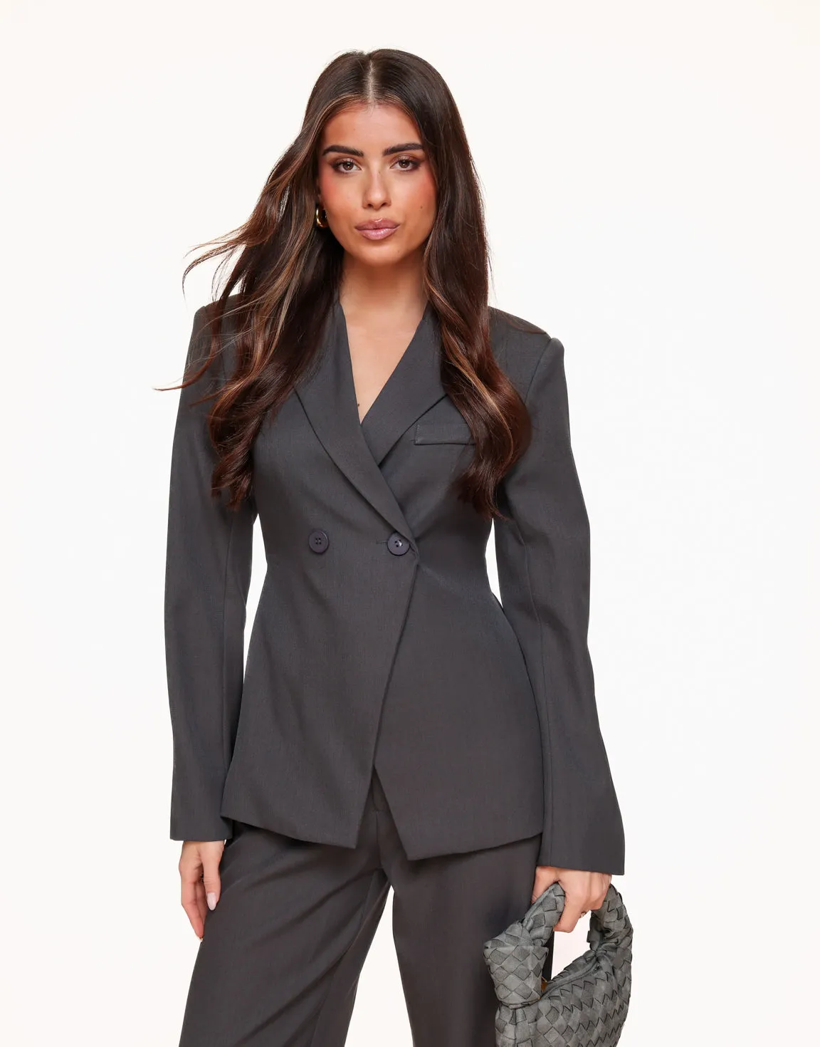 Donkergrijze Classic Getailleerde - Blazer