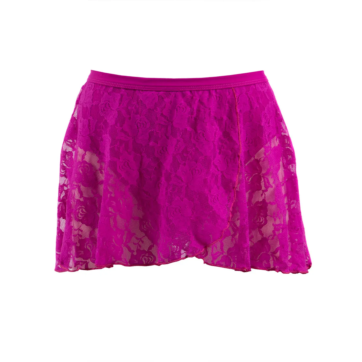 Energertiks Magenta Mock Wrap Lace Skirt
