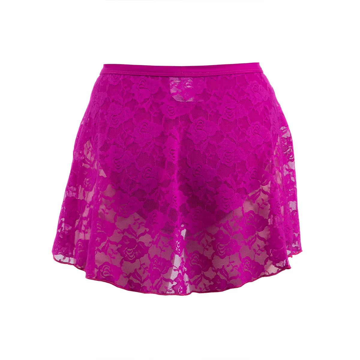 Energertiks Magenta Mock Wrap Lace Skirt