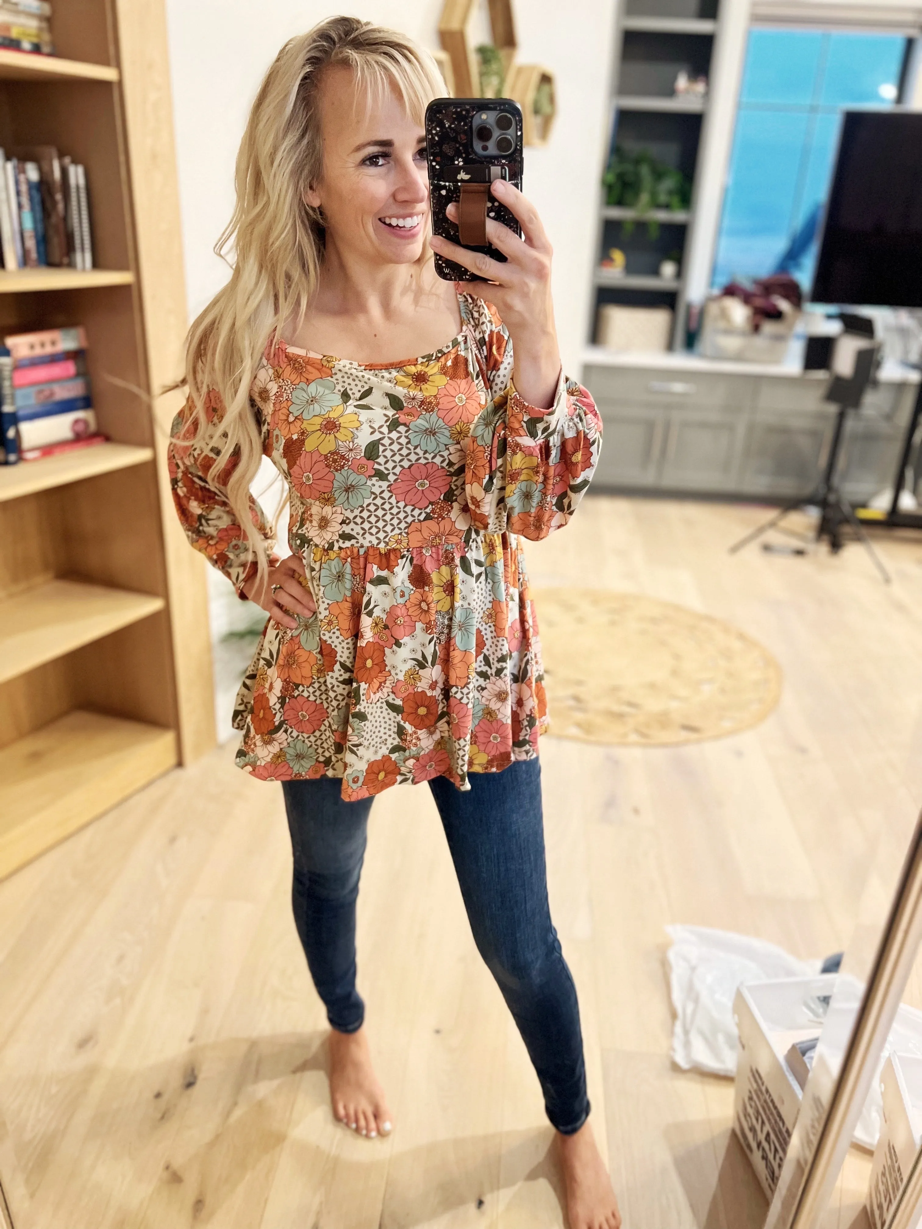Fall For Florals Babydoll Top