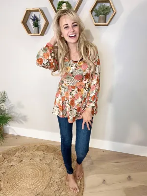 Fall For Florals Babydoll Top