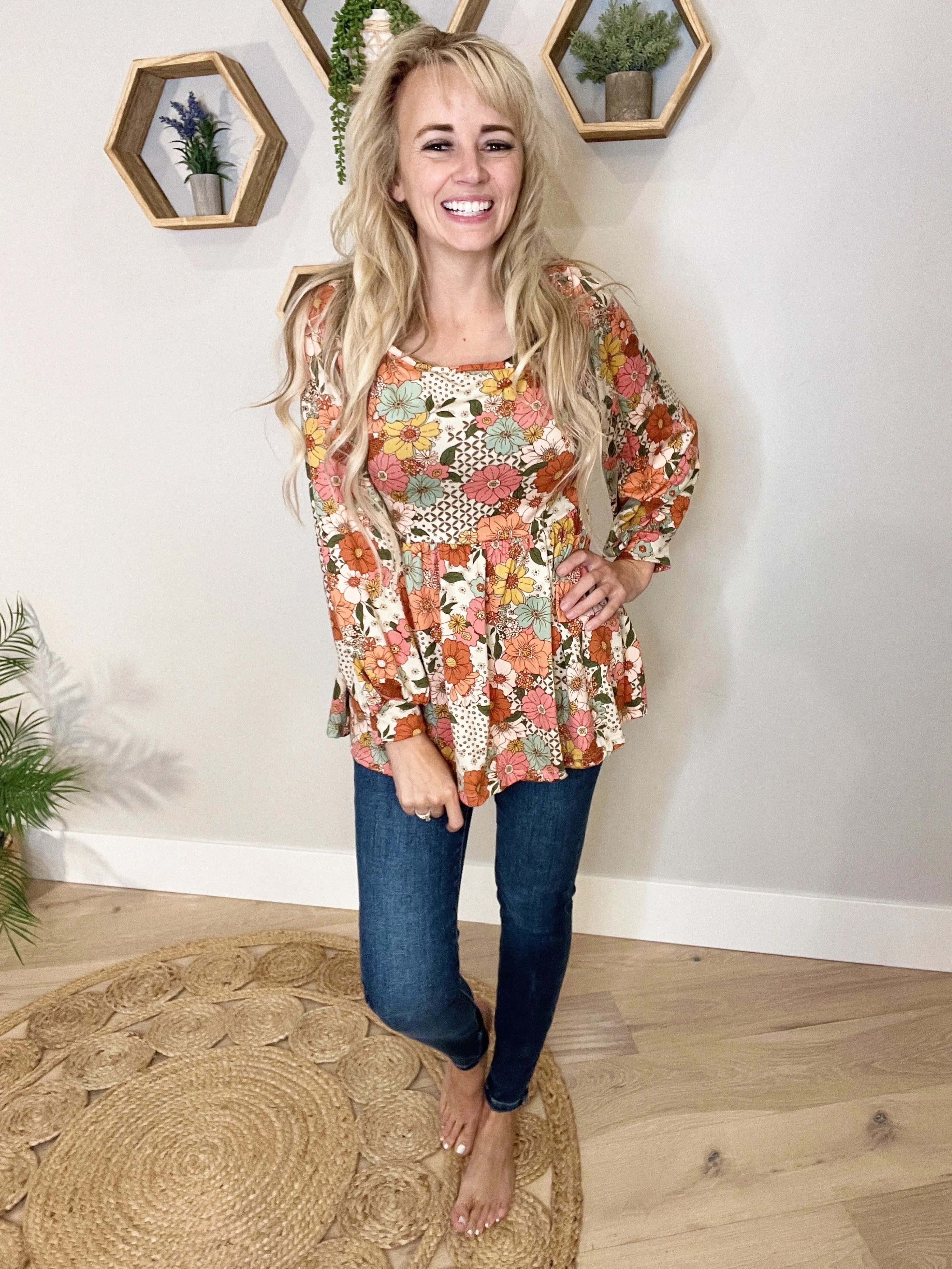 Fall For Florals Babydoll Top