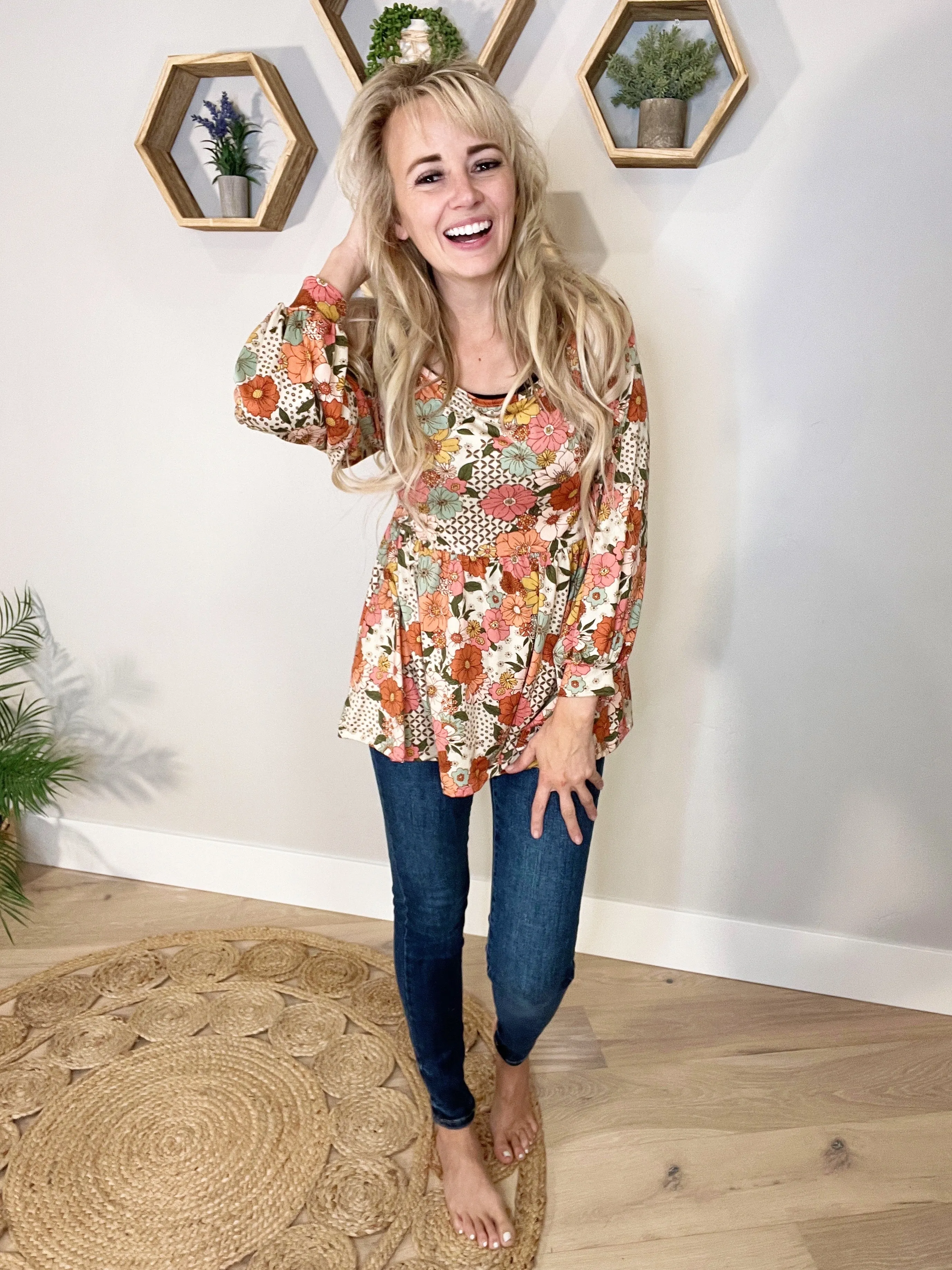 Fall For Florals Babydoll Top