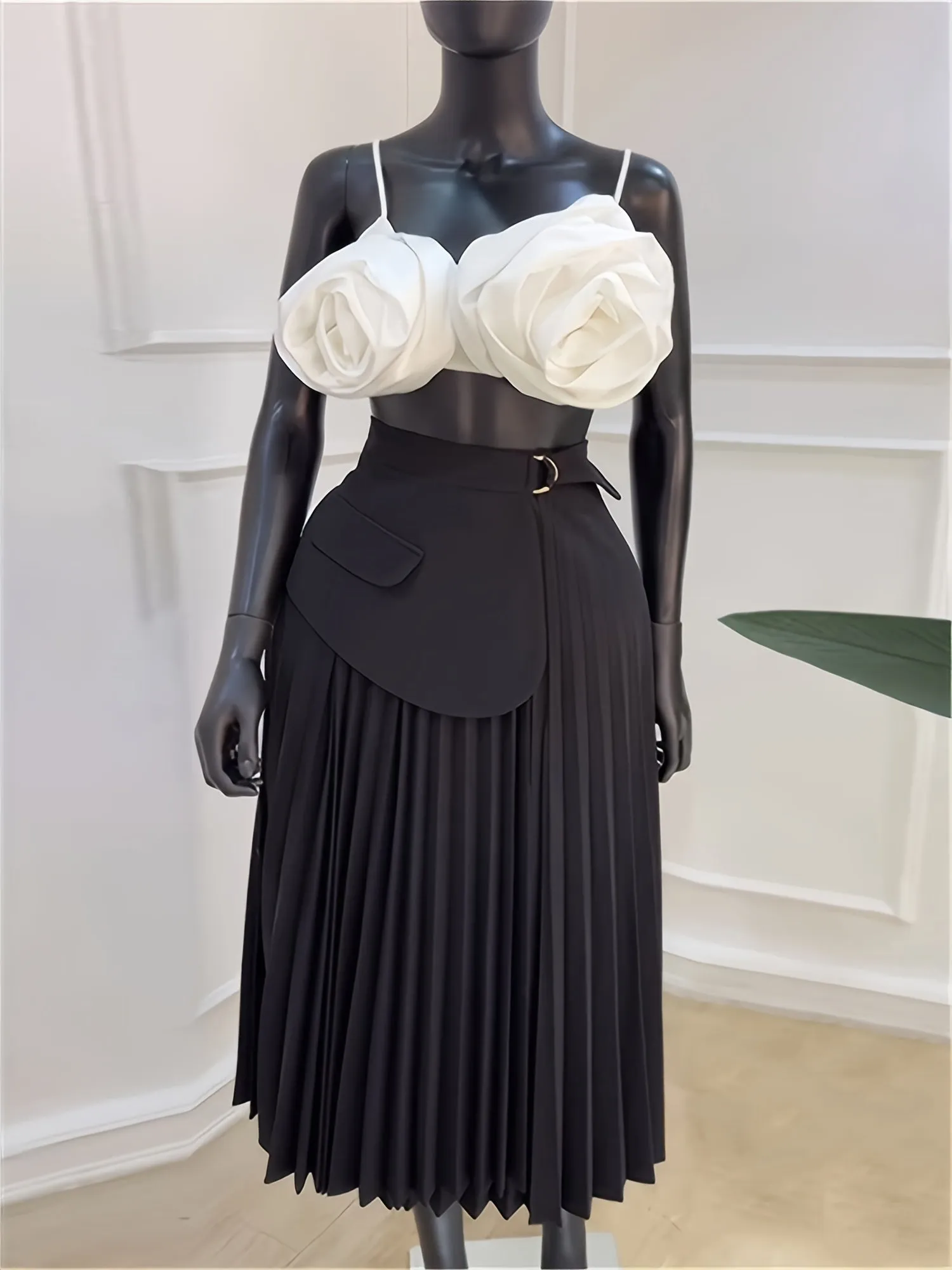 Fall/Winter Elegant Pleated High Waist Split Skirt