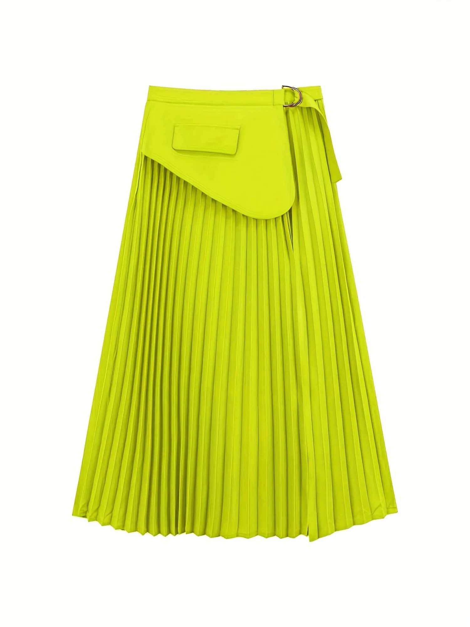 Fall/Winter Elegant Pleated High Waist Split Skirt