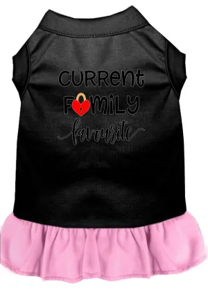 Family Favorite Screen Print Dog Dress Black With Light Pink Xxl