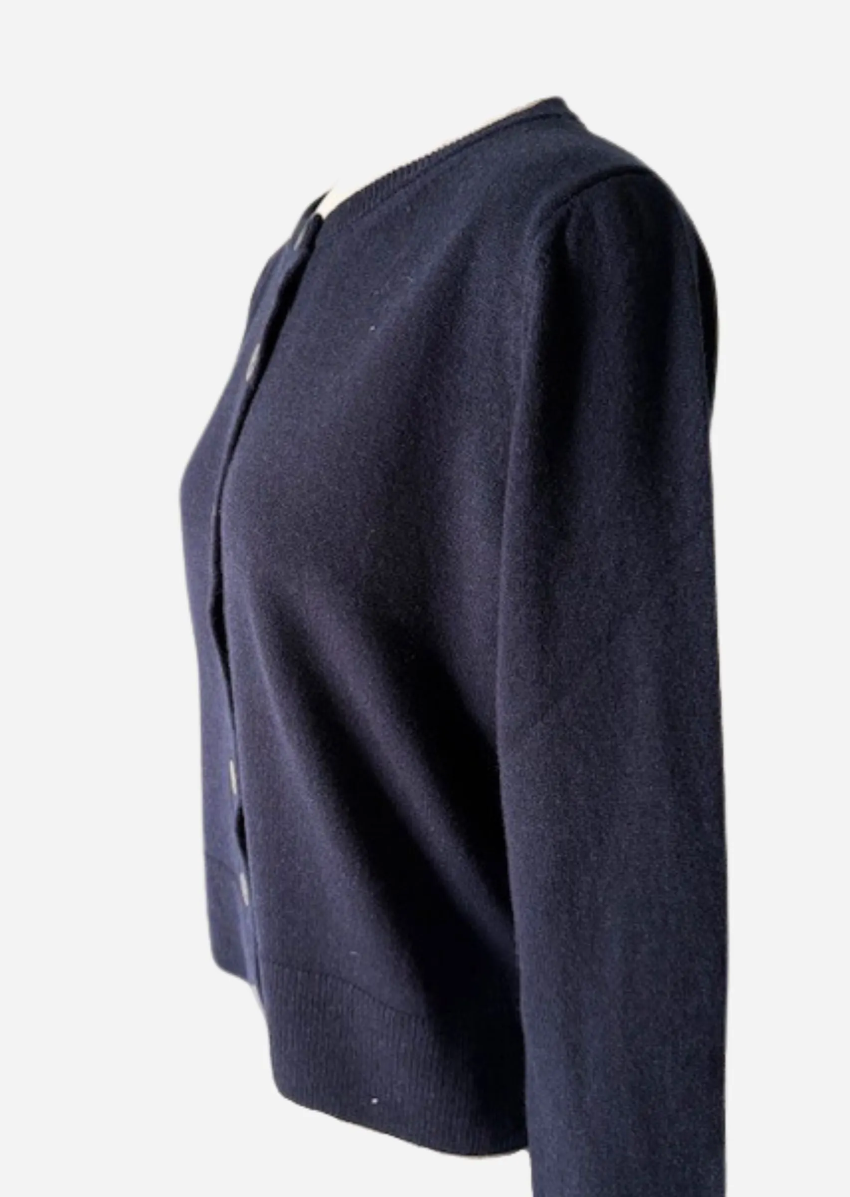 Gina Cashmere Cardigan in Navy| Incentive Cashmere