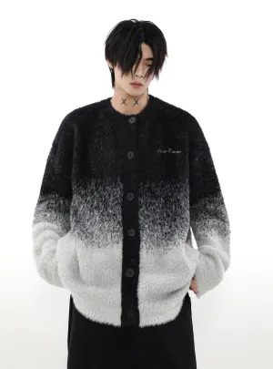Graduated Knit Oversize Cardigan